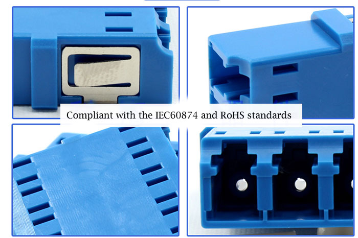 LC Singal Mode Four Core Integrated Type Fiber Optic Adapter